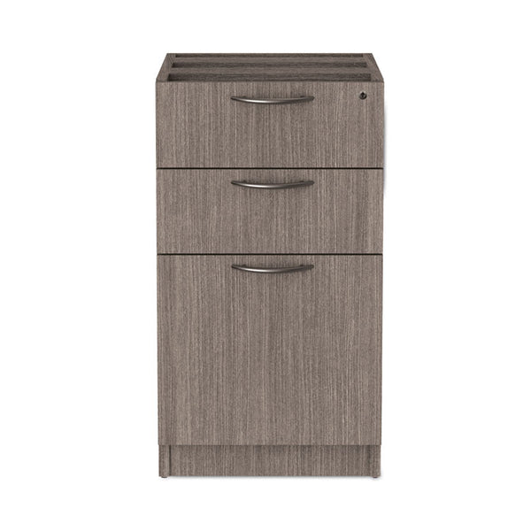 Alera® Alera Valencia Series Full Pedestal File, Left/Right, 3-Drawers: Box/Box/File, Legal/Letter, Gray, 15.63" x 20.5" x 28.5" (ALEVA532822GY)