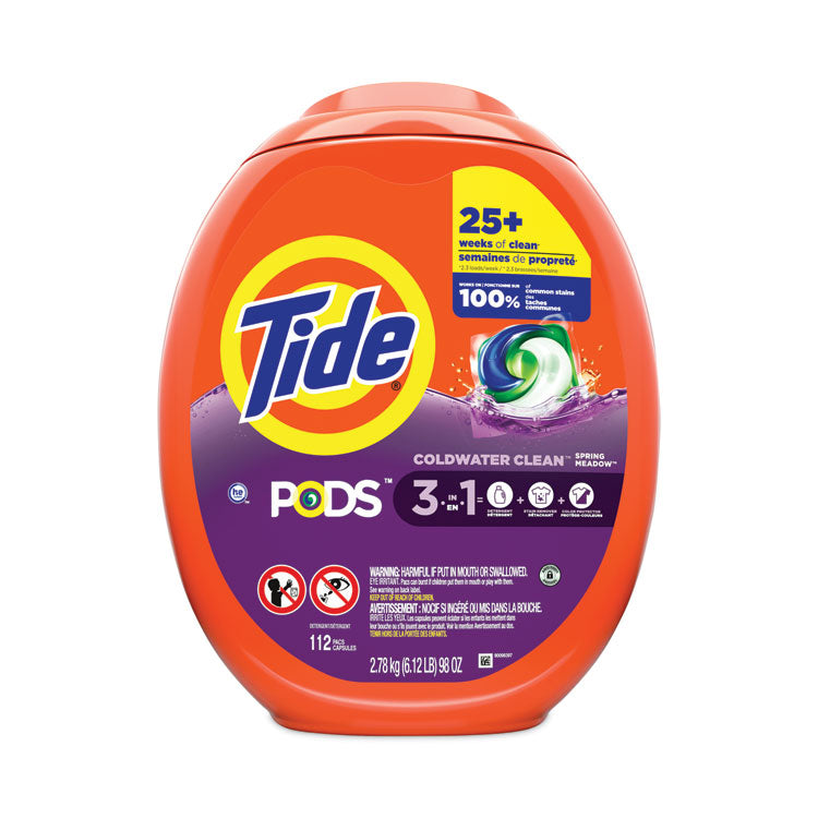 Tide® Pods, Spring Meadow, 112 Pods/Tub, 4 Tubs/Carton (PGC03250) Case of 4