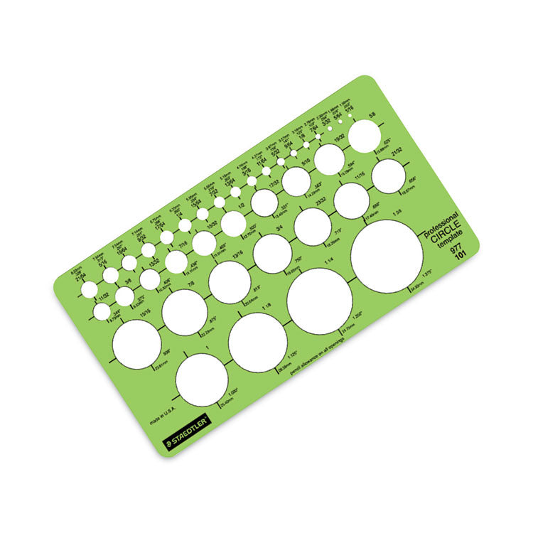 Staedtler® Templates, 39 Circles, 4 x 7.25, Green (STD977101EA) Each