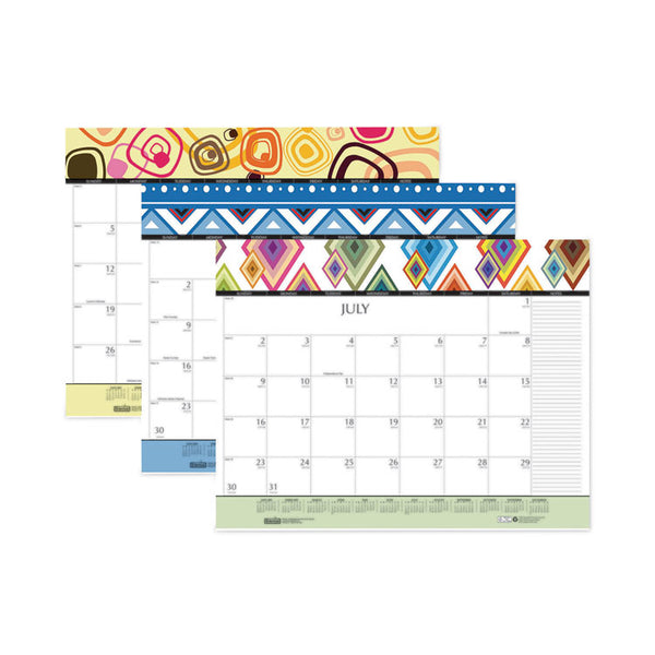 House of Doolittle™ Recycled Desk Pad Calendar, Geometric Artwork, 22 x 17, White Sheets, Black Binding/Corners,12-Month (Jan to Dec): 2026 (HOD149)