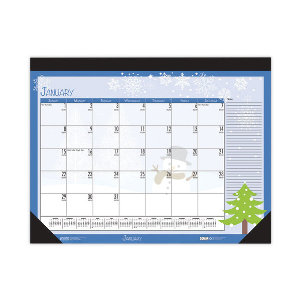 House of Doolittle™ Recycled Desk Pad Calendar, Illustrated Seasons Artwork, 18.5 x 13, Black Binding/Corners,12-Month (Jan to Dec): 2026 (HOD1396) Each