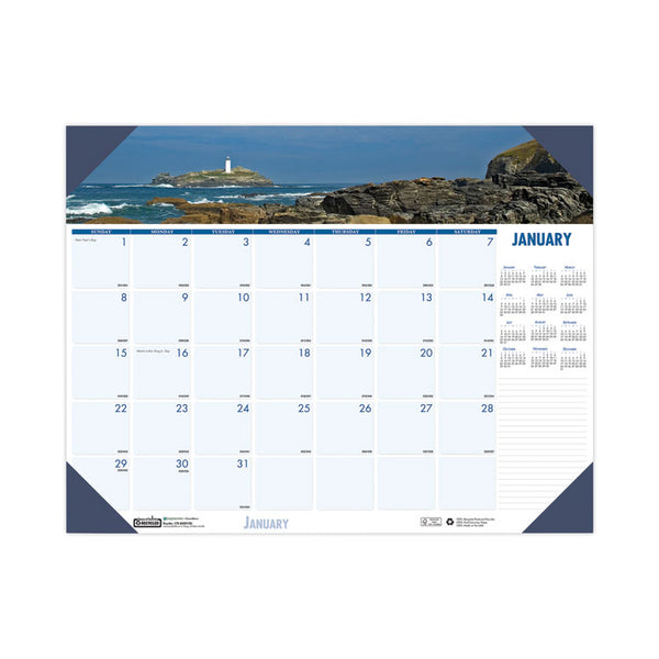 House of Doolittle™ Earthscapes Recycled Monthly Desk Pad Calendar, Coastlines Photos, 18.5 x 13, Black Binding/Corners,12-Month (Jan-Dec): 2026 (HOD1786) Each