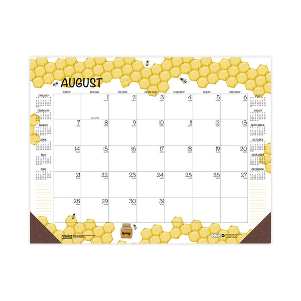 House of Doolittle™ Academic Year Recycled Honeycomb Desk Pad Calendar, 22 x 17, White/Multicolor Sheets, 12-Month (Aug to July): 2025 to 2026 (HOD1565) Each