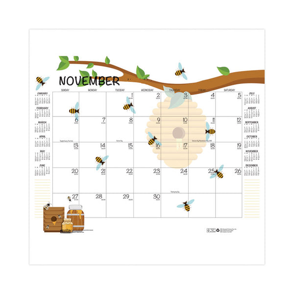 House of Doolittle™ Academic Year Recycled Honeycomb Desk Pad Calendar, 22 x 17, White/Multicolor Sheets, 12-Month (Aug to July): 2025 to 2026 (HOD1565) Each