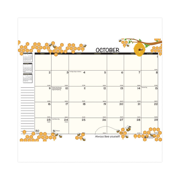 Recycled Academic Honeycomb Planner, Honeycomb Artwork, 10 x 7, Multicolor Cover, 12-Month (Aug to July): 2024 to 2025 (HOD266502) Each