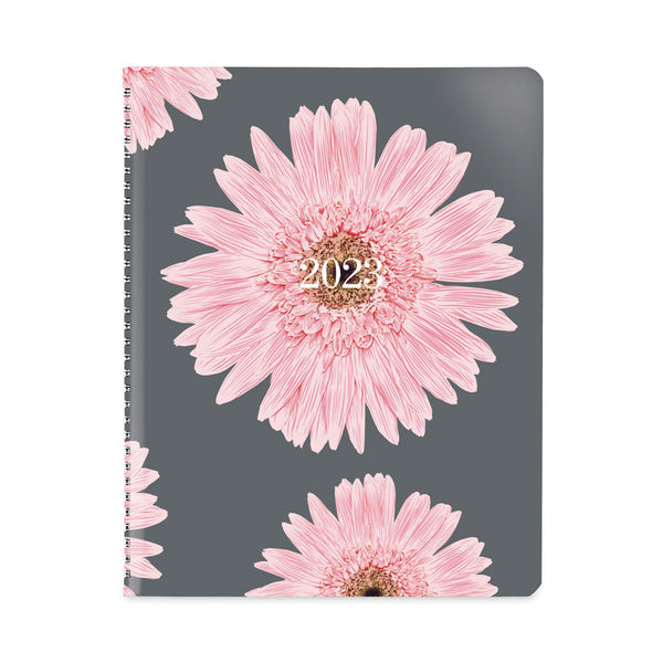 Brownline® Essential Collection Daisy Weekly Appointment Book, Columnar Format, 11 x 8.5, Navy/Gray/Pink Cover, 12-Month (Jan-Dec): 2024 (REDCB950G05)