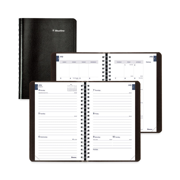 Blueline® Academic Weekly/Monthly Planner, 8 x 5, Black Cover, 13-Month (Jul to Aug): 2023 to 2024 (REDCA101BLK)
