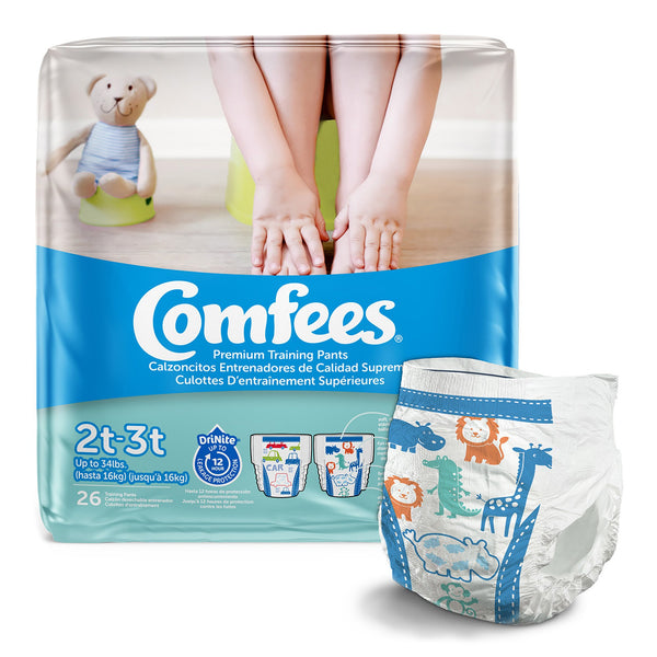 Comfees® Male Toddler Training Pants Pull On with Tear Away Seams Size 2T to 3T Disposable Moderate Absorbency (944455_CS) 156/CS
