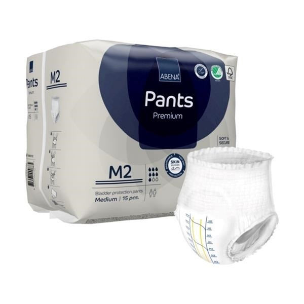 Abena® Premium Pants M2 Unisex Adult Absorbent Underwear Pull On with Tear Away Seams Medium Disposable Heavy Absorbency (1218230_CS) 90/CS