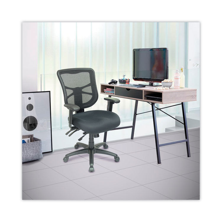 Alera® Alera Elusion Series Mesh Mid-Back Multifunction Chair, Supports Up to 275 lb, 17.7" to 21.4" Seat Height, Black (ALEEL42ME10B)