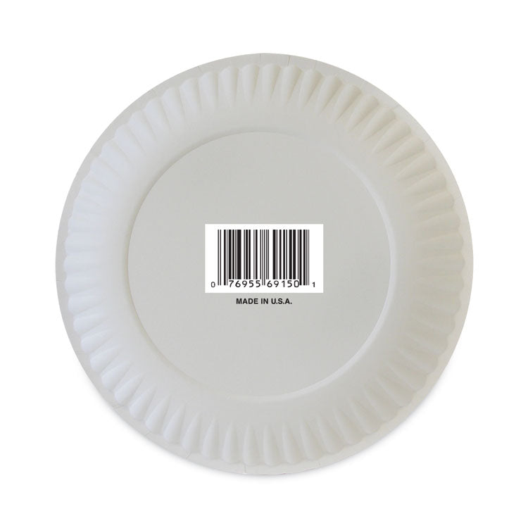 AJM Packaging Corporation Coated Paper Plates, 6" dia, White, 100/Pack, 12 Packs/Carton (AJMCP6GOAWH)