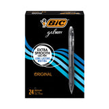 BIC® Gel-ocity Gel Pen Value Pack, Retractable, Medium 0.7 mm, Black Ink, Clear/Black Barrel, 24/Pack (BICRLC241BK)