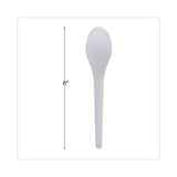 Eco-Products® Plantware Compostable Cutlery, Spoon, 6", Pearl White, 50/Pack, 20 Pack/Carton (ECOEPS013)