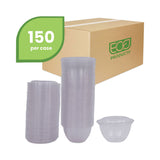 Eco-Products® Renewable and Compostable Containers, 18 oz, 5.5" Diameter x 2.3"h, Clear, Plastic, 150/Carton (ECOEPSB18) Case of 150