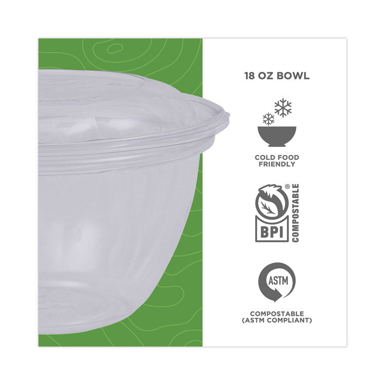 Eco-Products® Renewable and Compostable Containers, 18 oz, 5.5" Diameter x 2.3"h, Clear, Plastic, 150/Carton (ECOEPSB18) Case of 150