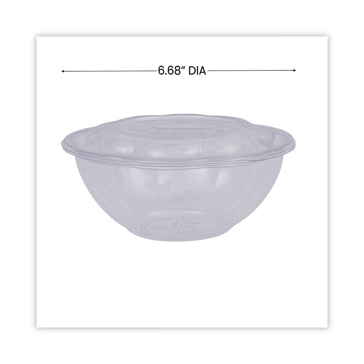 Eco-Products® Renewable and Compostable Salad Bowls with Lids, 24 oz, Clear, Plastic, 50/Pack, 3 Packs/Carton (ECOEPSB24) Case of 150