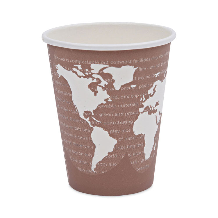 Eco-Products® World Art Renewable and Compostable Hot Cups, 8 oz, Plum, 50/Pack (ECOEPBHC8WAPK)