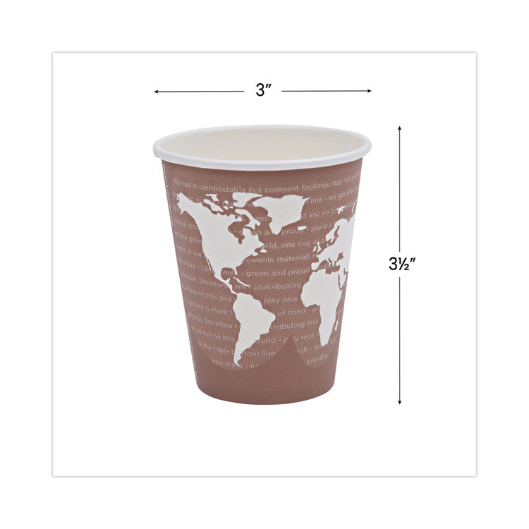 Eco-Products® World Art Renewable and Compostable Hot Cups, 8 oz, Plum, 50/Pack (ECOEPBHC8WAPK)