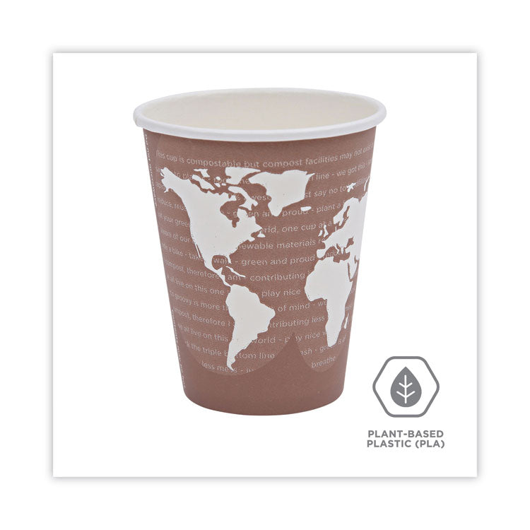 Eco-Products® World Art Renewable and Compostable Hot Cups, 8 oz, Plum, 50/Pack (ECOEPBHC8WAPK)