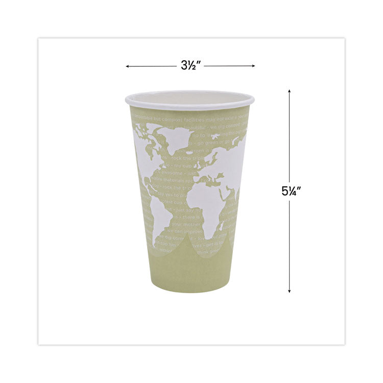 Eco-Products® World Art Renewable and Compostable Hot Cups, 16 oz, 50/Pack, 20 Packs/Carton (ECOEPBHC16WA)