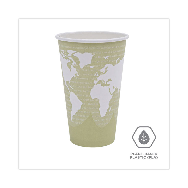 Eco-Products® World Art Renewable and Compostable Hot Cups, 16 oz, Moss, 50/Pack (ECOEPBHC16WAPK)