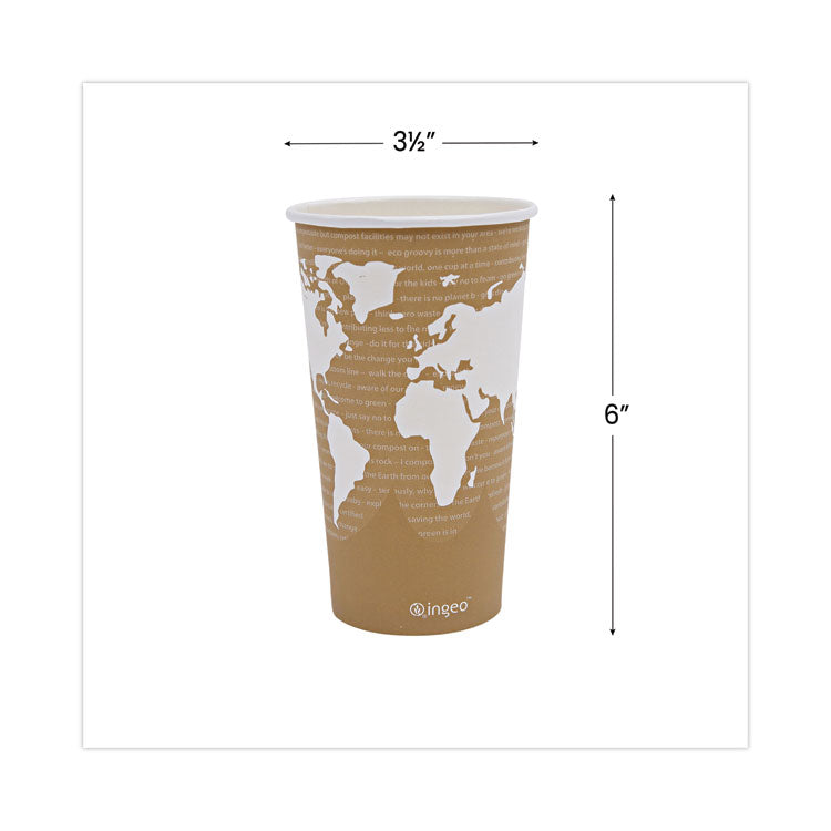 Eco-Products® World Art Renewable and Compostable Hot Cups, 20 oz, 50/Pack, 20 Packs/Carton (ECOEPBHC20WA)