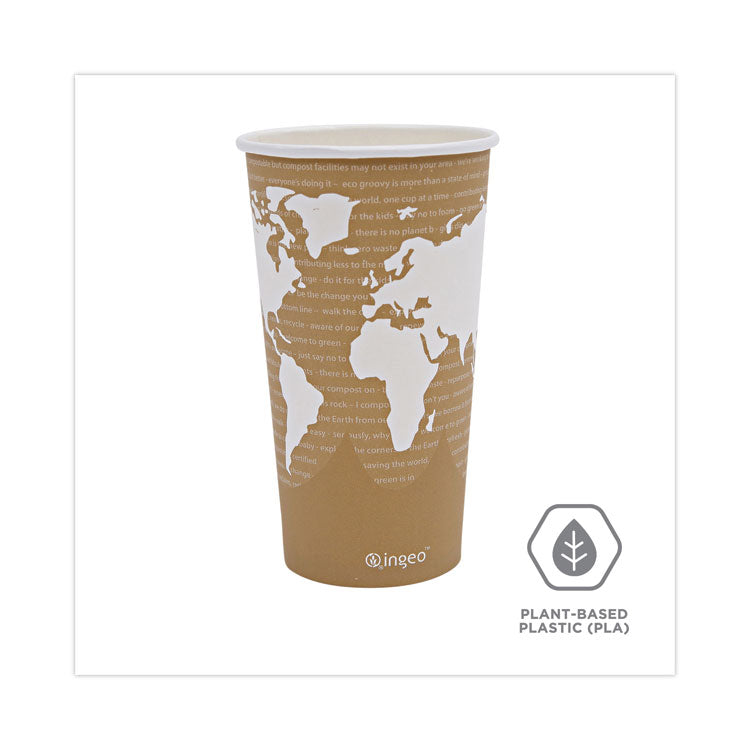 Eco-Products® World Art Renewable and Compostable Hot Cups, 20 oz, 50/Pack, 20 Packs/Carton (ECOEPBHC20WA)