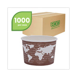 Eco-Products® World Art Renewable and Compostable Food Container, 8 oz, 3.04 Diameter x 2.3 h, Brown, Paper, 50/Pack, 20 Packs/Carton (ECOEPBSC8WA) Case of 1000