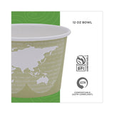 Eco-Products® World Art Renewable and Compostable Food Container, 16 oz, 4.05 Diameter x 3 h, Seafoam, Paper, 25/Pack, 20 Packs/Carton (ECOEPBSC16WA)