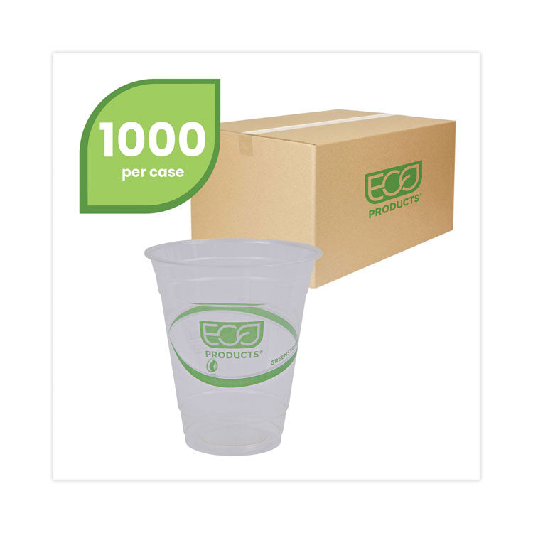 Eco-Products® GreenStripe Renewable and Compostable Cold Cups, 12 oz, Clear, 50/Pack, 20 Packs/Carton (ECOEPCC12GS)