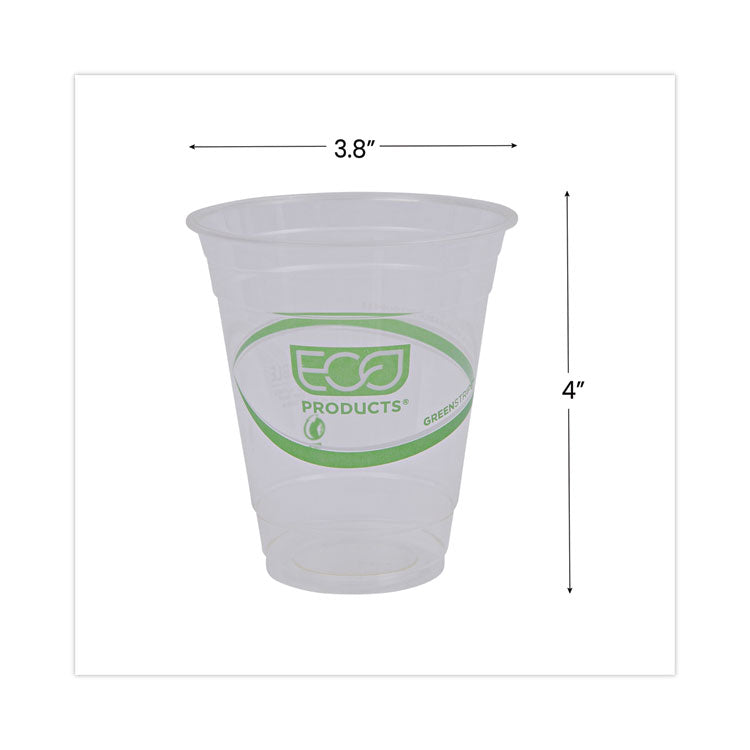 Eco-Products® GreenStripe Renewable and Compostable Cold Cups, 12 oz, Clear, 50/Pack, 20 Packs/Carton (ECOEPCC12GS)