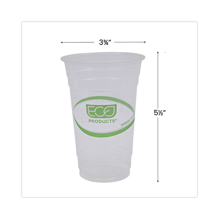 Eco-Products® GreenStripe Renewable and Compostable Cold Cups, 20 oz, Clear, 50/Pack, 20 Packs/Carton (ECOEPCC20GS)