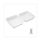 Eco-Products® Bagasse Hinged Clamshell Containers, 6 x 6 x 3, White, Sugarcane, 50/Pack, 10 Packs/Carton (ECOEPHC6) Case of 500