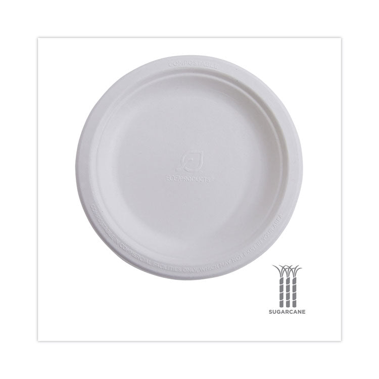 Eco-Products® Renewable Sugarcane Dinnerware, Plate, 10" dia, Natural White, 50/Pack (ECOEPP005PK)