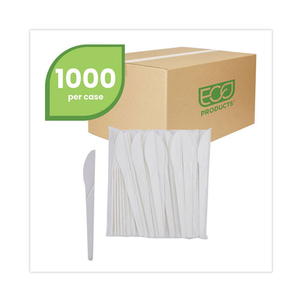 Eco-Products® Plantware Compostable Cutlery, Knife, 6", Pearl White, 50/Pack, 20 Pack/Carton (ECOEPS011)