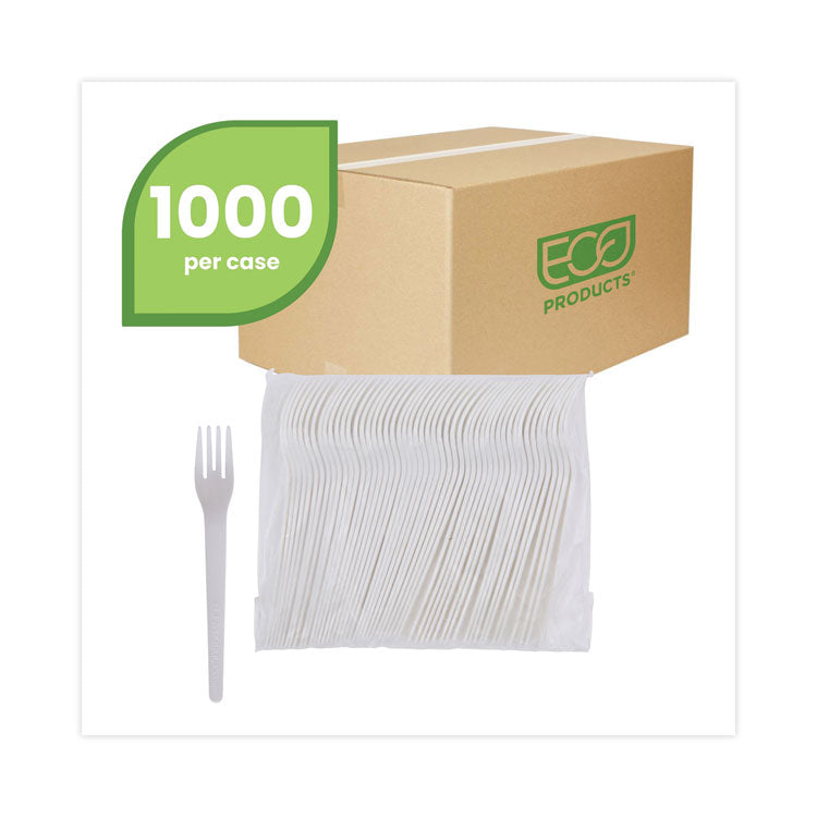 Eco-Products® Plantware Compostable Cutlery, Fork, 6", Pearl White, 50/Pack, 20 Pack/Carton (ECOEPS012) Case of 1000