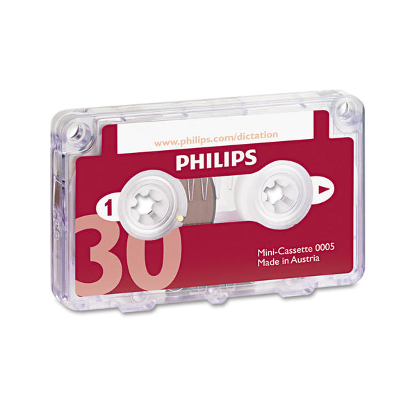 Philips® Audio and Dictation Mini Cassette, 30 min (15 min x 2), 10/Pack (PSPLFH000560) Pack of 10