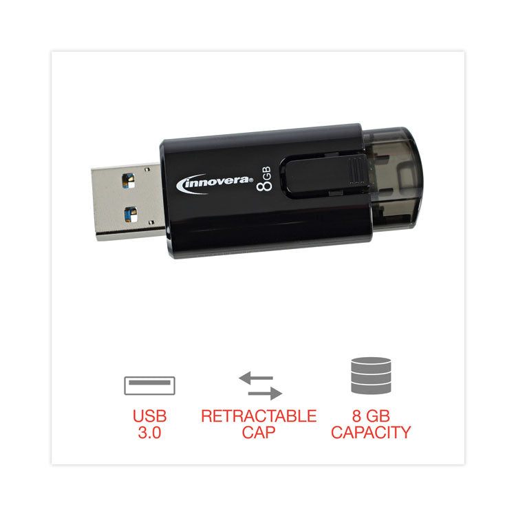 Innovera® USB 3.0 Flash Drive, 8 GB (IVR82008) Each