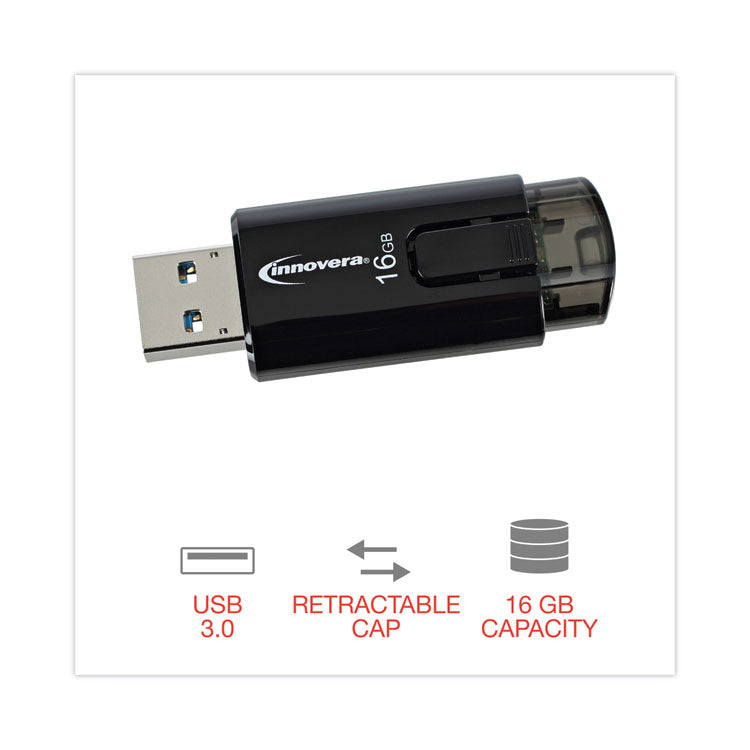 Innovera® USB 3.0 Flash Drive, 16 GB, 3/Pack (IVR82316) Pack of 3