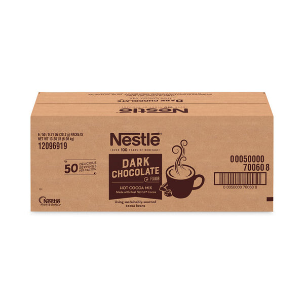 Nestlé® Hot Cocoa Mix, Dark Chocolate, 0.71 Packets, 50 Packets/Box, 6 Boxes/Carton (NES70060CT)