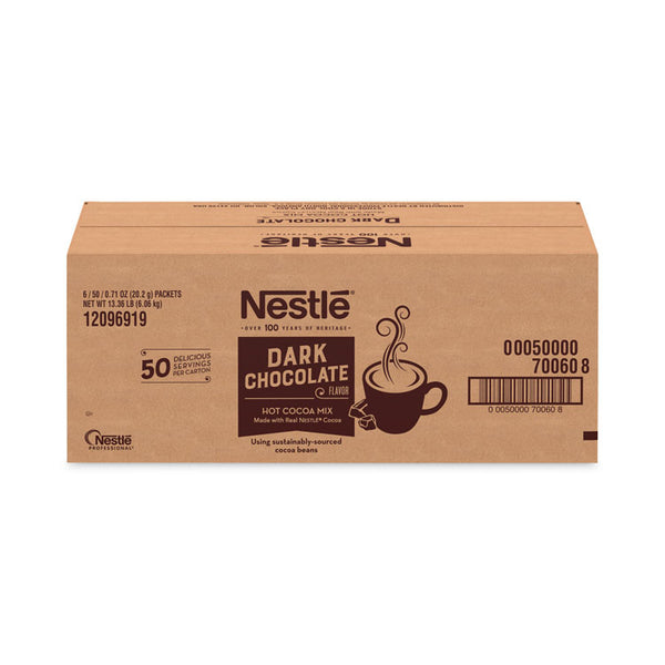 Nestlé® Hot Cocoa Mix, Dark Chocolate, 0.71 Packets, 50 Packets/Box, 6 Boxes/Carton (NES70060CT) Case of 300