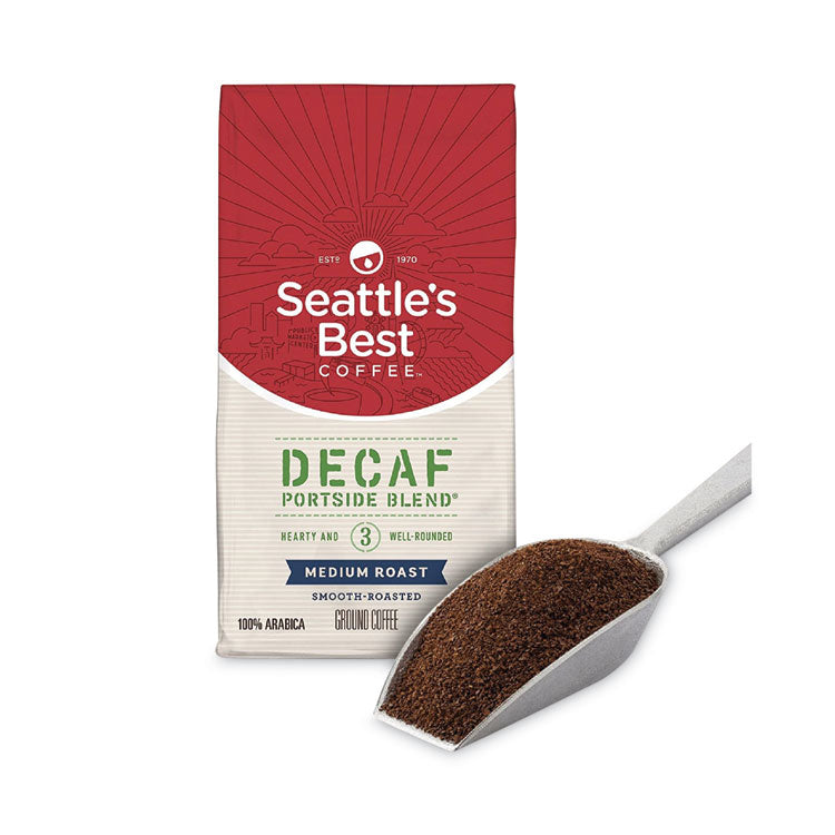 Seattle's Best™ Port Side Blend Ground Coffee, Decaffeinated Medium Roast, 12 oz Bag, 6/Carton (SBK11008565CT) Case of 6