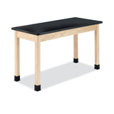 Diversified Woodcrafts Classroom Science Table, 54w x 24d x 36h, Black ChemGuard High Pressure Laminate (HPL) Top, Maple Base (DVWP7202BM36N) Each