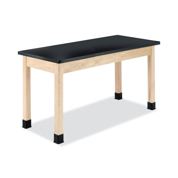 Diversified Woodcrafts Classroom Science Table, 54w x 24d x 36h, Black Epoxy Resin Top, Oak Base (DVWP7206K36N) Each
