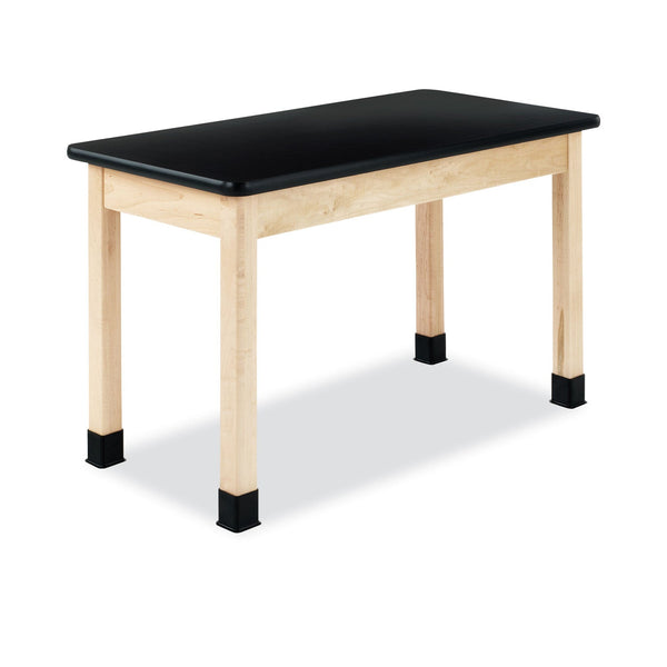 Diversified Woodcrafts Classroom Science Table, 48w x 24d x 36h, Black High Pressure Laminate (HPL) Top, Maple Base (DVWP710LBBM36N) Each