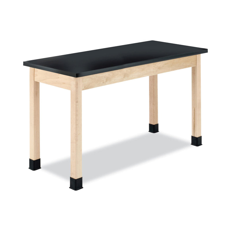 Diversified Woodcrafts Classroom Science Table, 54w x 24d x 36h, Black Epoxy Resin Top, Maple Base (DVWP7206M36N) Each