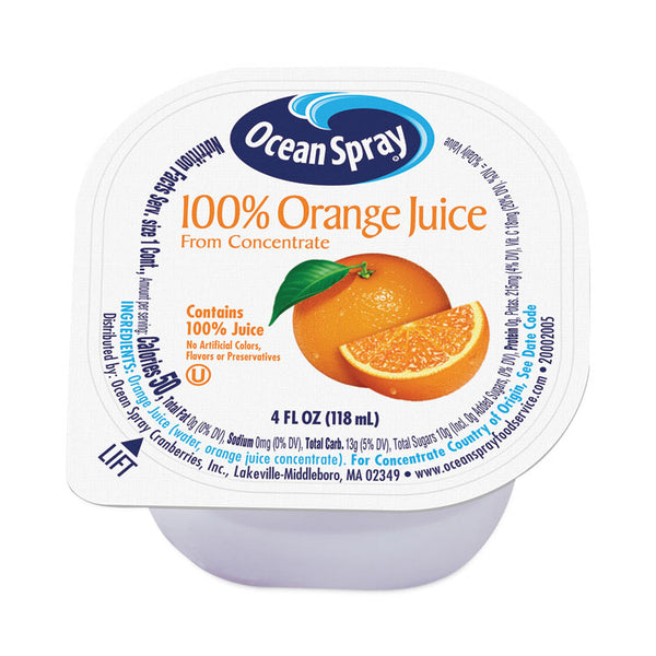 Ocean Spray® 100% Juice, Orange, 4 oz Cup, 48/Box, Ships in 1-3 Business Days (GRR30700001)