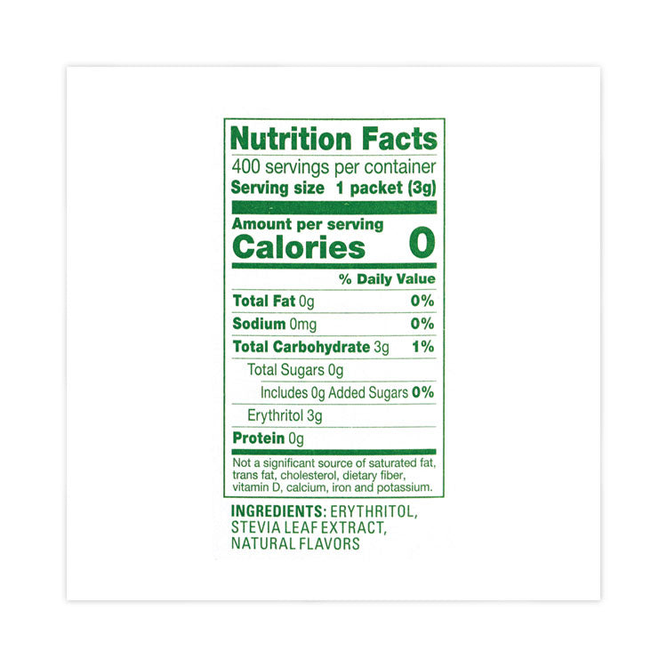 Truvia® Natural Sugar Substitute, 1 g Packet, 400 Packets/Carton, Ships in 1-3 Business Days (GRR22000439) Case of 400