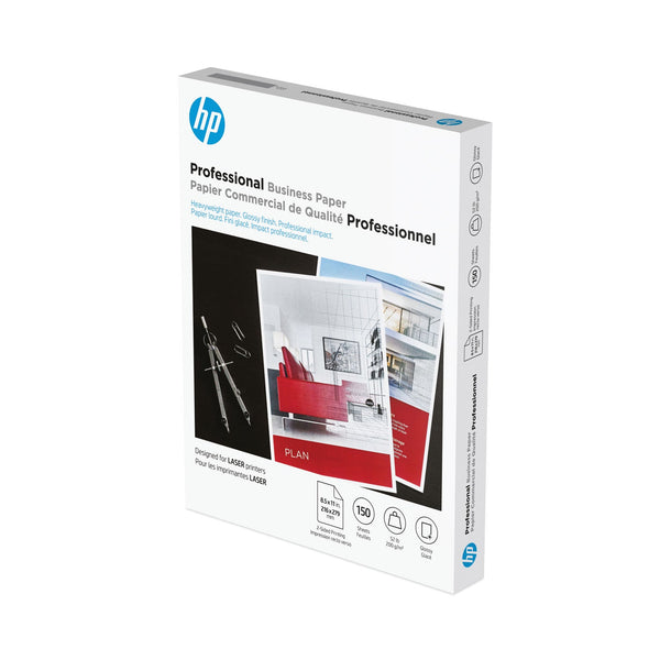 HP Professional Business Paper, 52 lb Bond Weight, 8.5 x 11, Glossy White, 150/Pack (HEW4WN10A)