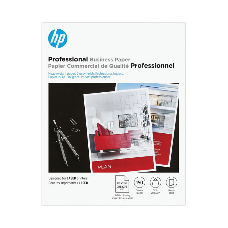 HP Professional Business Paper, 52 lb Bond Weight, 8.5 x 11, Glossy White, 150/Pack (HEW4WN10A)